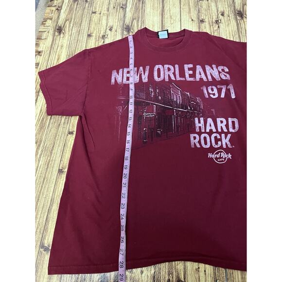New Orleans Hard Rock Cafe 1971 Men’s T Shirt Maroon Approx XL - Picture 8 of 9